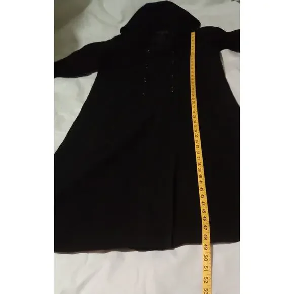 Women's Gallery Double Breasted Inner Pocket Removable Hooded Trench Coat Size 4 - Picture 5 of 13